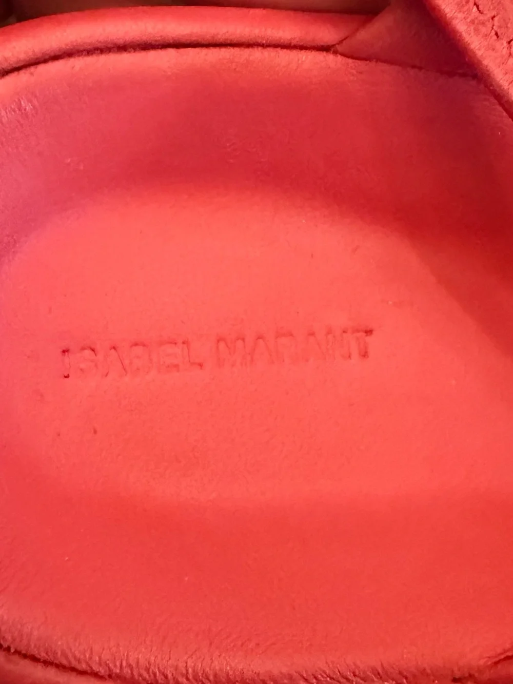 Isabel Marant Orene Leather Flatform Sandals Red Size 7
